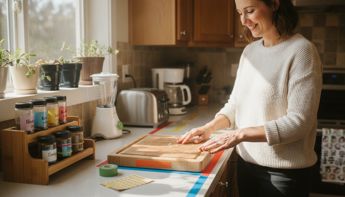 Aménagement cuisine pour favoriser les activités quotidiennes autonomie personne malvoyante à domicile