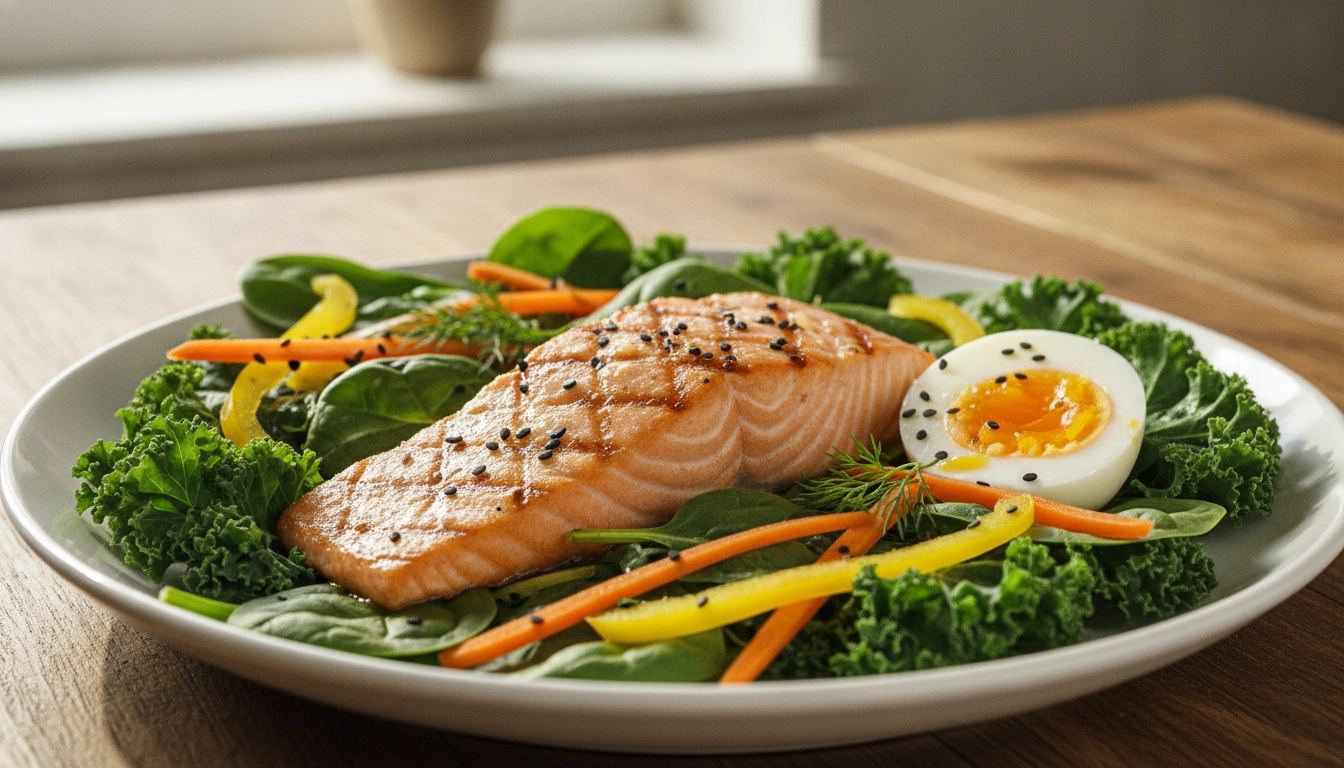 Assiette colorée riche en nutriments essentiels pour les habitudes vue et la santé oculaire