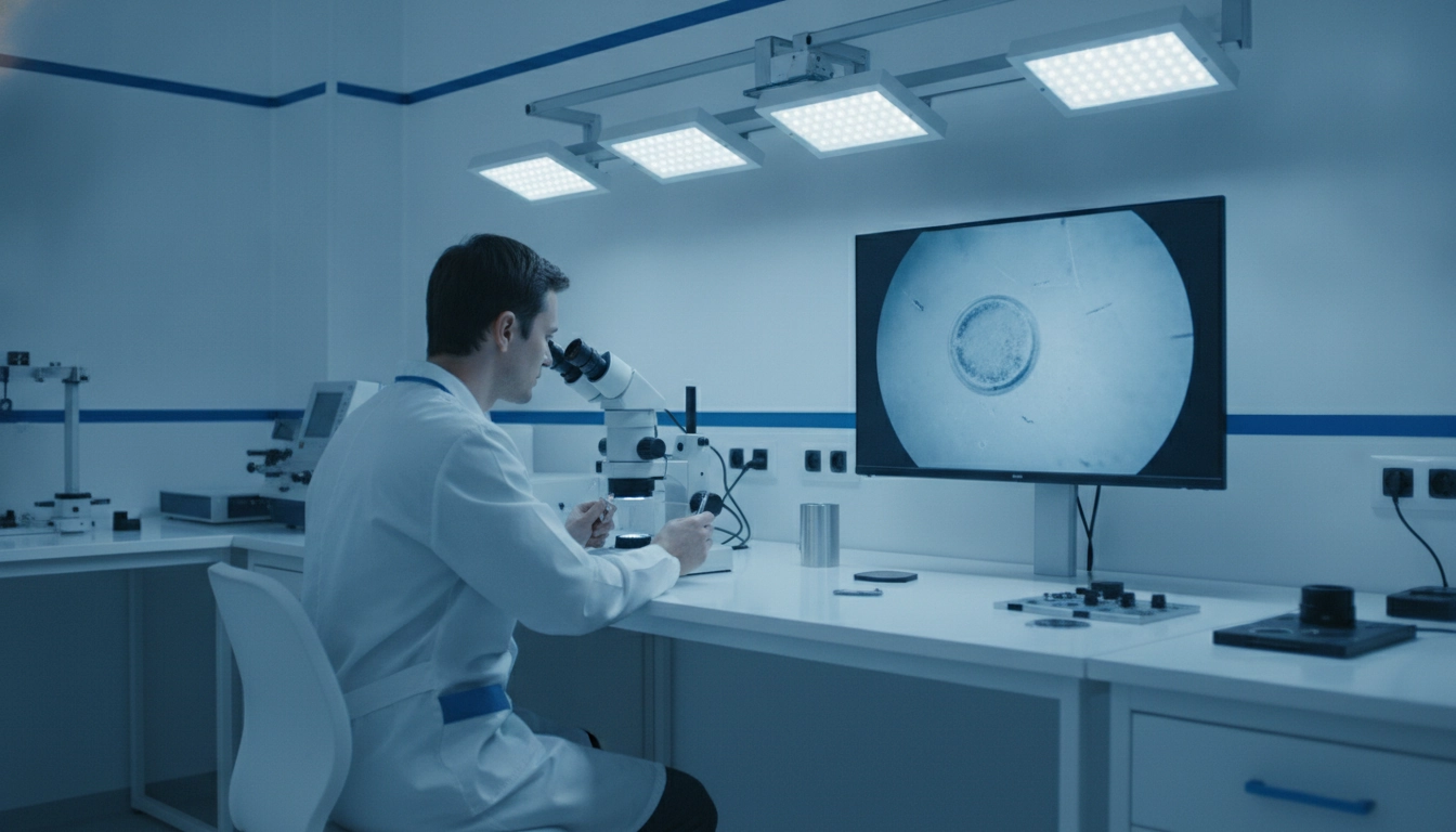 Contrôle qualité optique dans un atelier artisanal : microscope numérique USB pour l'inspection de pièces de précision