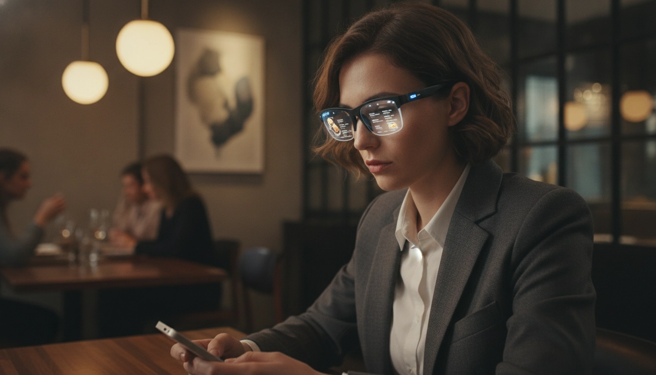 Utilisation de lunettes connectées utilisant l'intelligence artificielle pour faciliter la lecture.