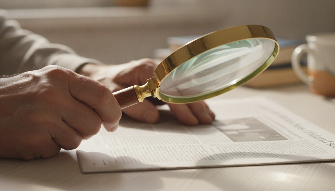 La manipulation loupe malvoyant autonomie quotidienne permet une lecture claire et précise du journal.