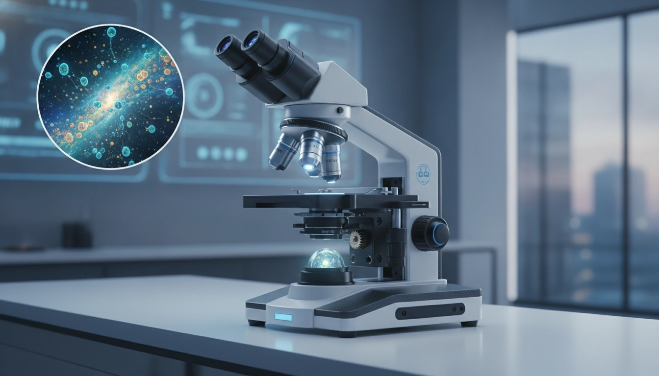 Professionnel utilisant un microscope de précision dans un atelier d'horlogerie pour examiner des composants miniatures