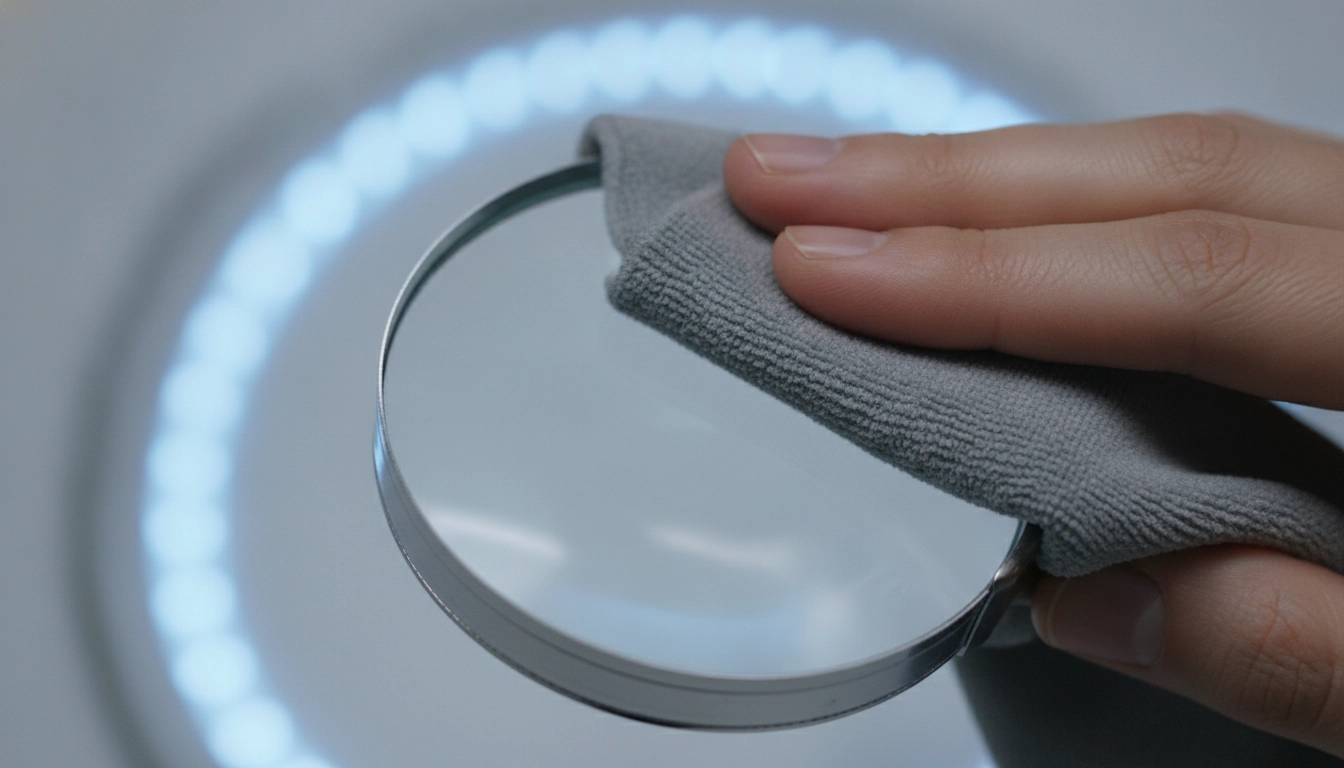 Technique correcte pour nettoyer la lentille loupe LED sans rayure en utilisant un chiffon microfibre doux