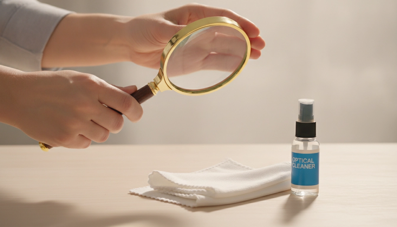 Comment nettoyer une loupe avec un chiffon microfibre et une solution optique professionnelle