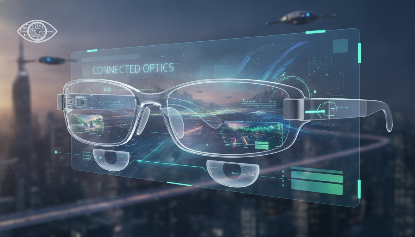 Dispositif d'optique connectée avec affichage de réalité augmentée pour malvoyants
