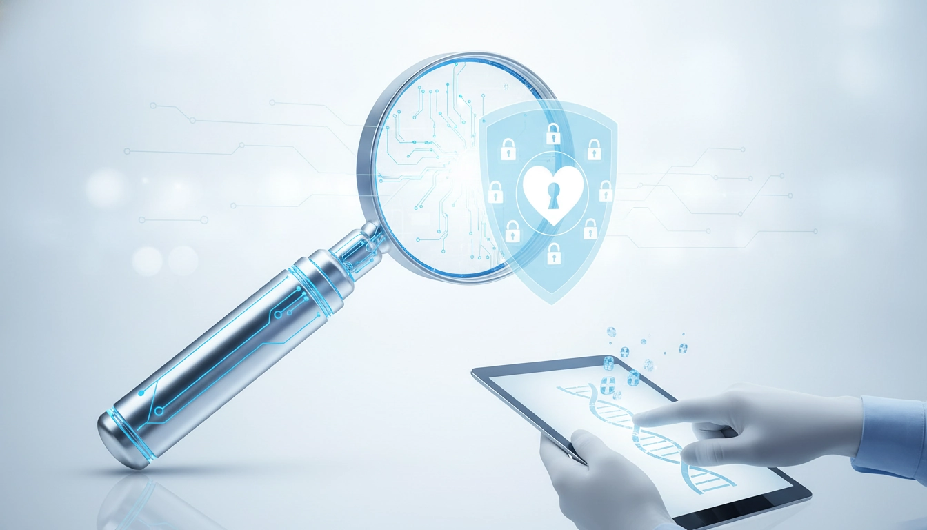 Une personne utilisant une loupe électronique connectée avec une attention particulière à la protection données personnelles santé utilisation loupe connectée