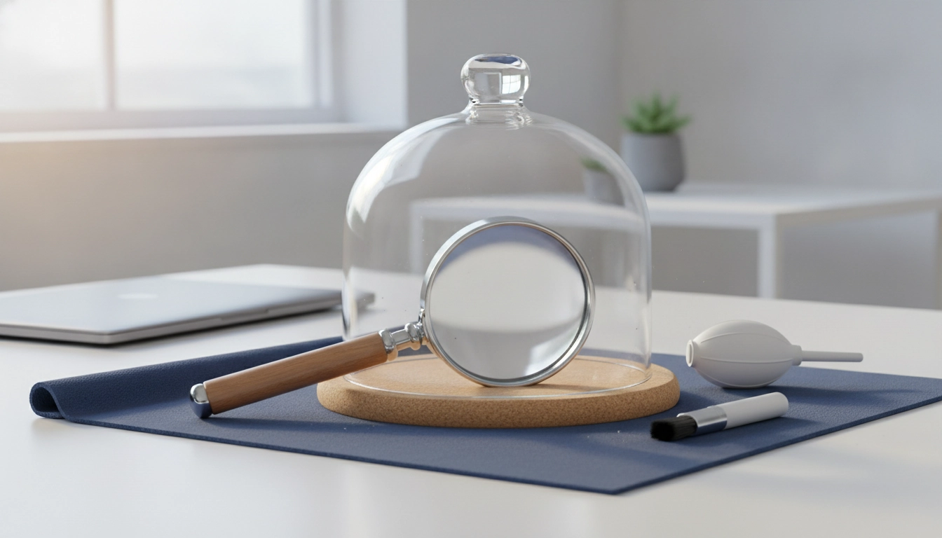 Méthode pour protéger efficacement votre loupe de la poussière au quotidien avec étui et tissu microfibre